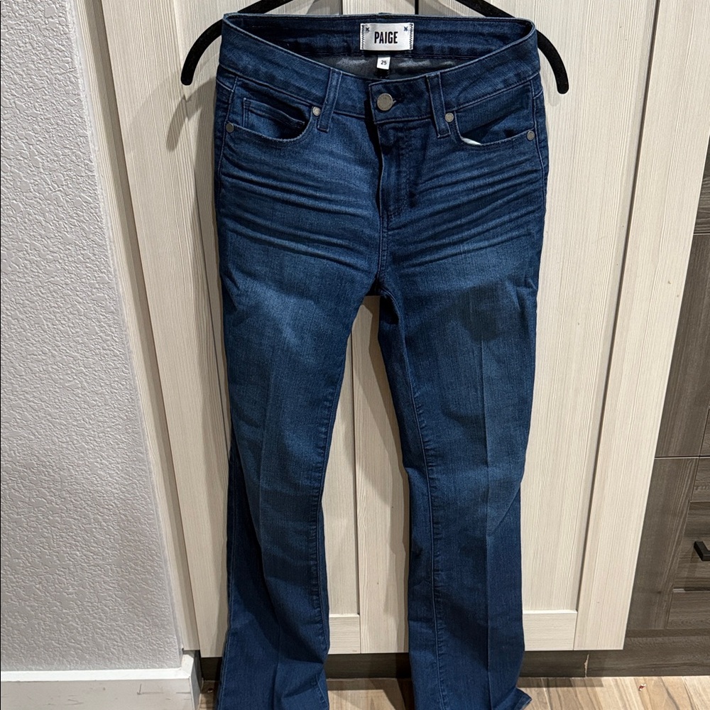 PAIGE Women's Dark Blue Flare Jeans